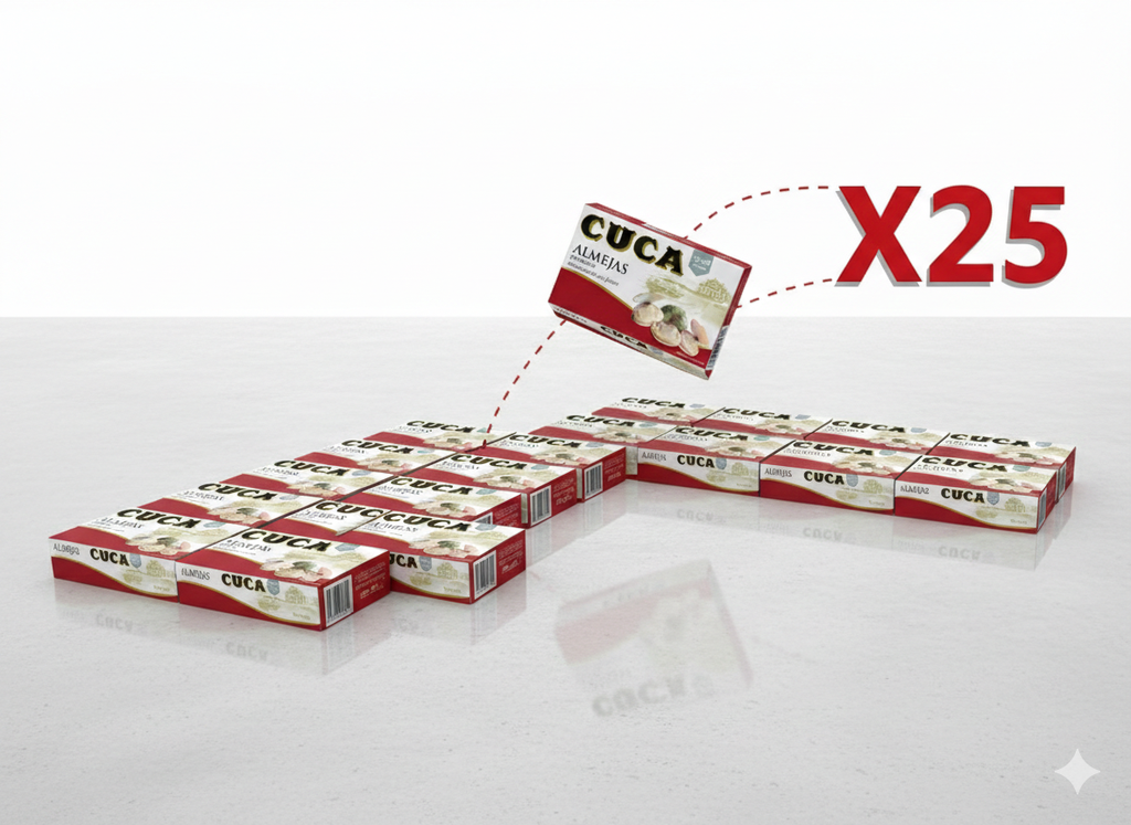 Caja de Almejas Al Natural 125G - Conserva CUCA - 25 unidades